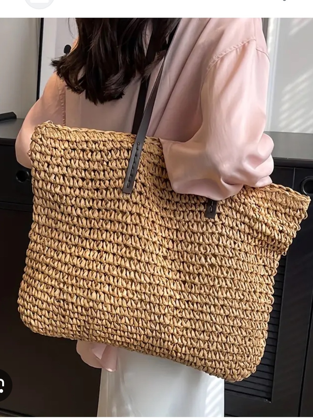 Woven Straw Tote Beach Bag - Picture 2 of 10